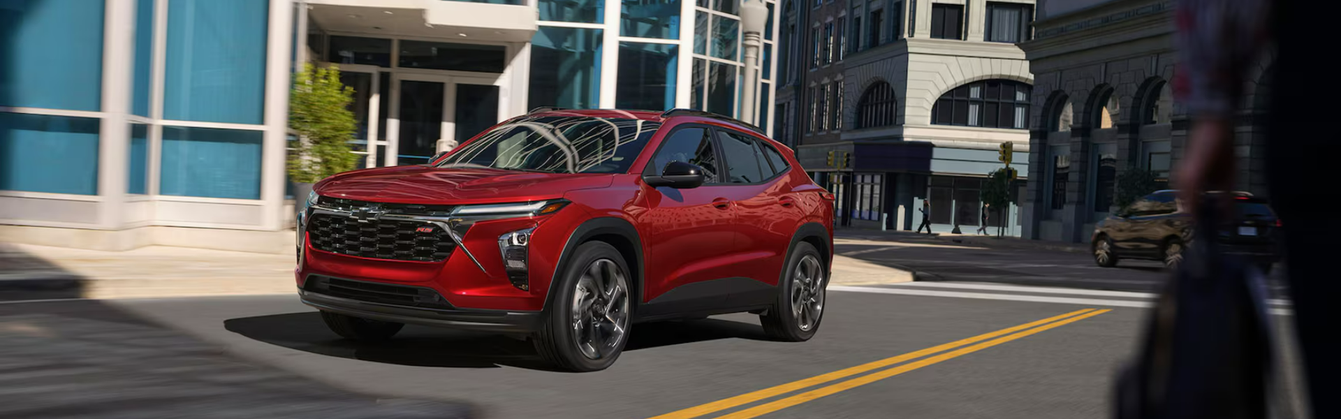 2024 Chevy Trax in red running banner