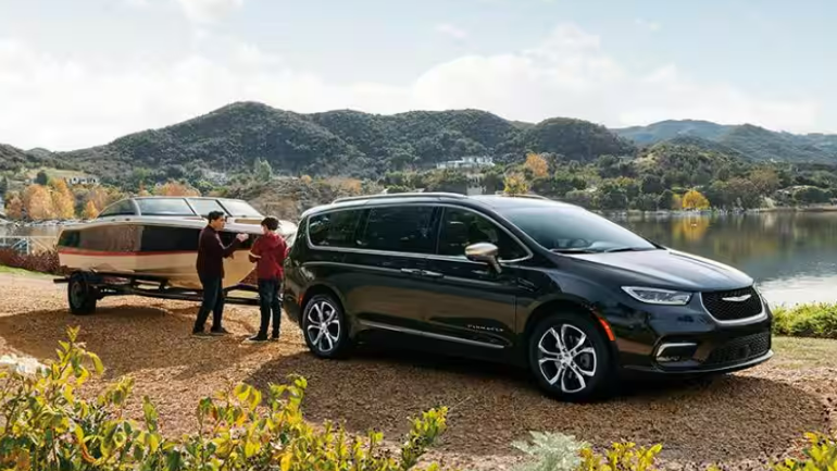 2024 Chrysler Pacifica parked near a scenic lake or river-Features