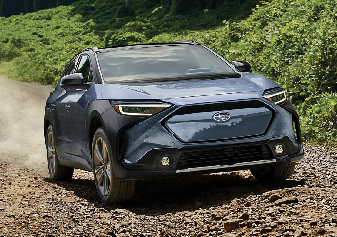 2024 Subaru Solterra running on rocky road