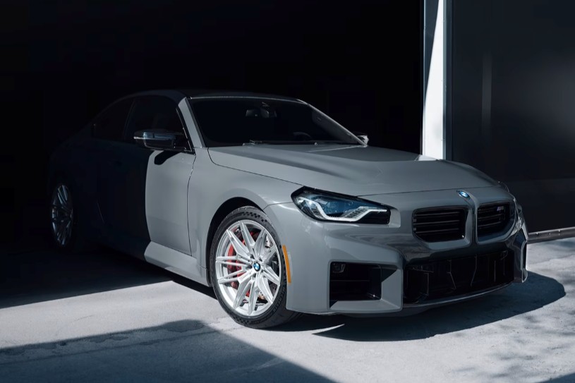 2025 BMW M2 Pulling Out of a Garage