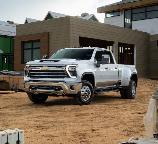 2025 Chevy Silverado 3500 HD in white parked with front view-Features