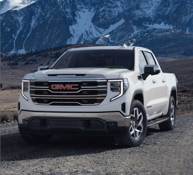2025 GMC Sierra 1500 in white parking with front view-Features