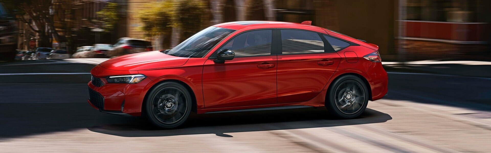2025 Honda Civic Hatchback Sport Hybrid In Rallye Red Banner