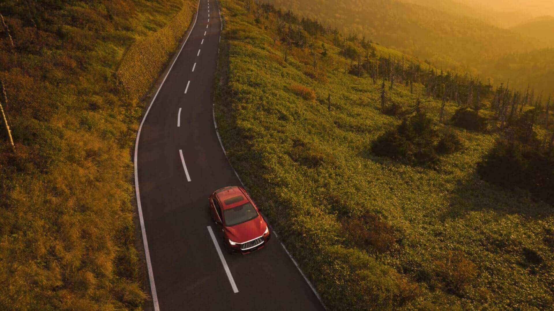 2025 INFINITI QX55 Luxury Crossover Coupe Exterior Overhead View - Feature Image