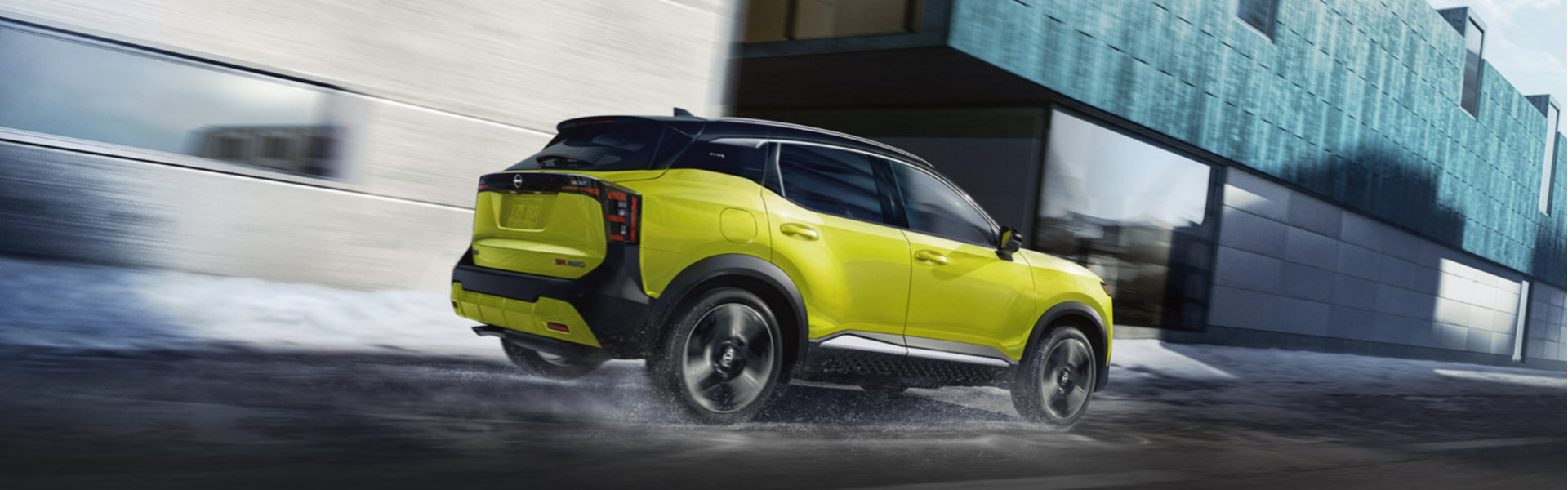 2025 Nissan Kicks running with side view Banner
