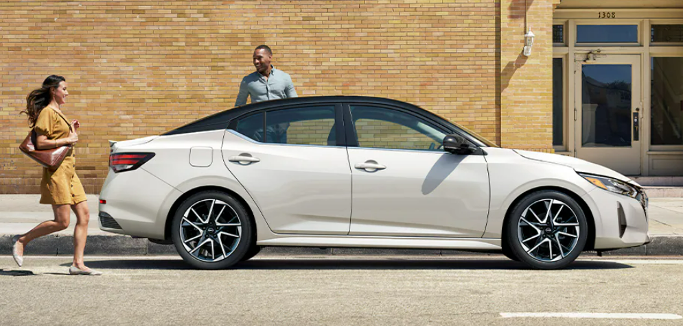 2025 Nissan Sentra in white parking with side view-Features