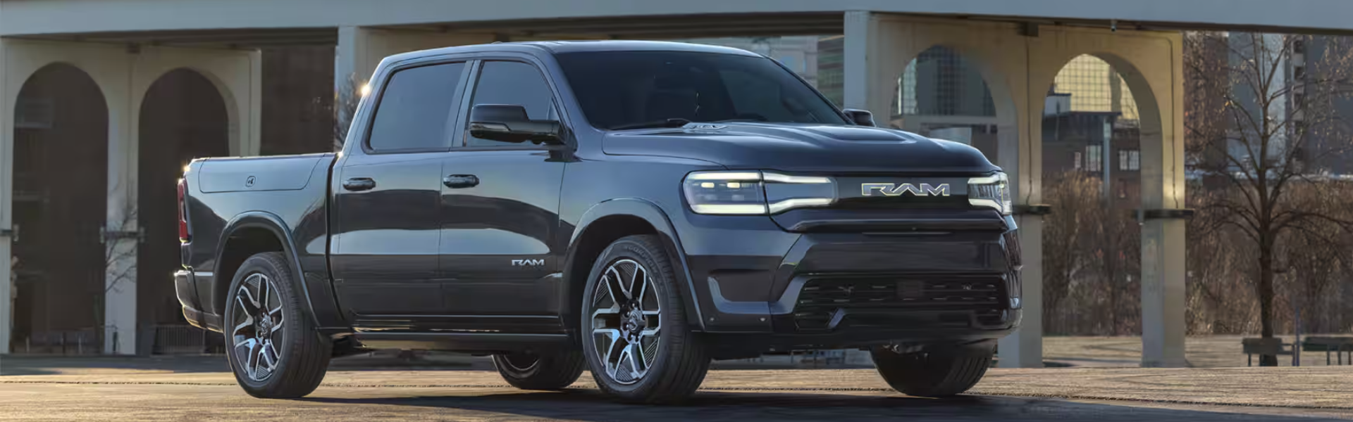 2025 RAM 1500 REV parked with side and front view-for sale