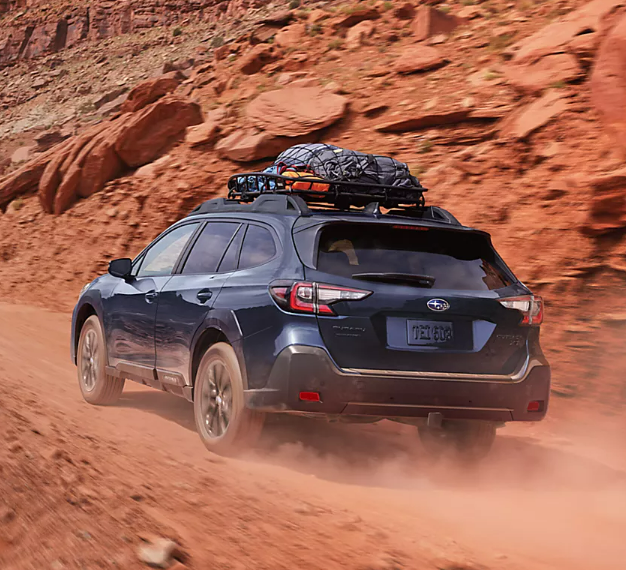 2025 Subaru Outback running with rear view-Features