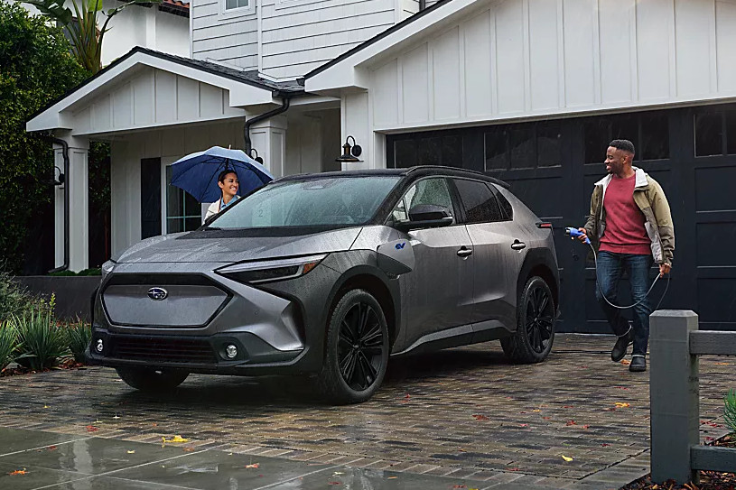 2025 Subaru Solterra Local EV Lifestyle In Front of House