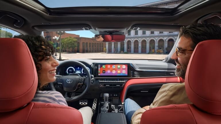 2025 Toyota Camry XSE Interior In Cockpit Red Leather Trim - Feature Image