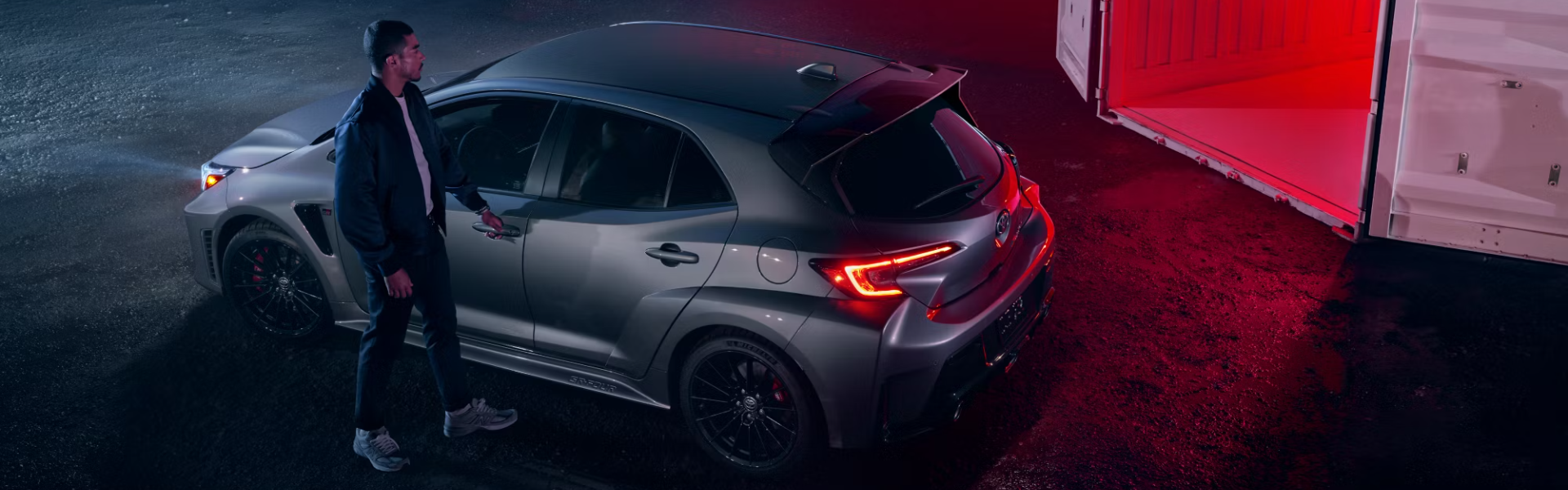 2025 Toyota GR Corolla in grey with side and rear view-for sale