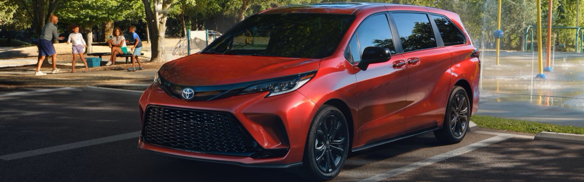 2025 Toyota Sienna in red parked with front view-For Sale