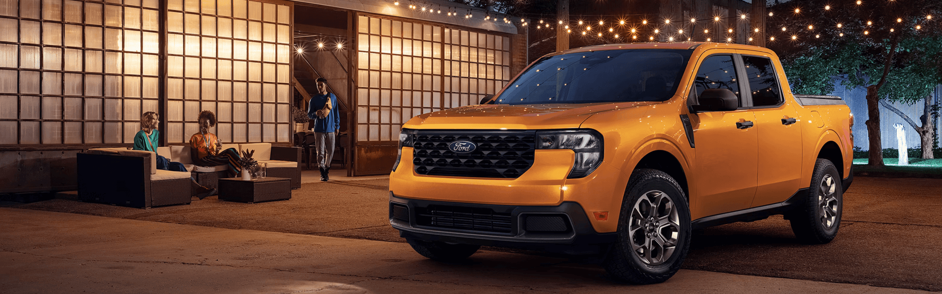 2026 Ford Maverick Nighttime Hangout Scene Banner