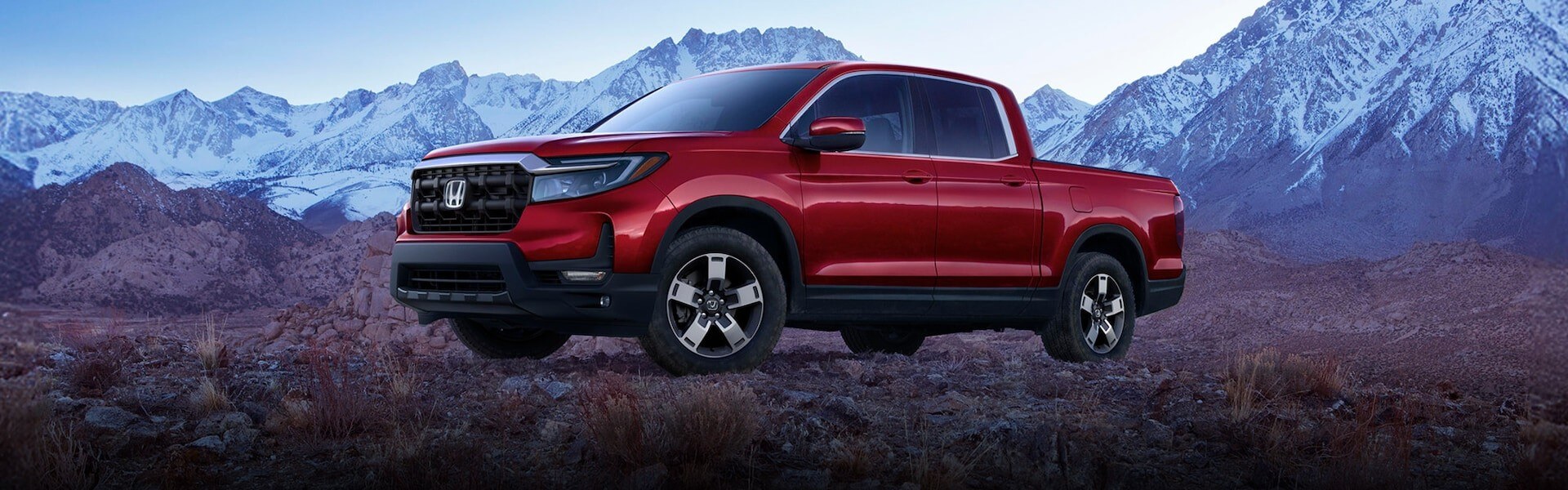 2026 Honda Ridgeline parked in the mountains Banner