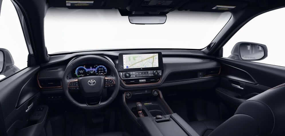 2026 Toyota Grand Highlander Hybrid MAX Limited Interior In Black Leather And Ultrasuede® - Feature Image