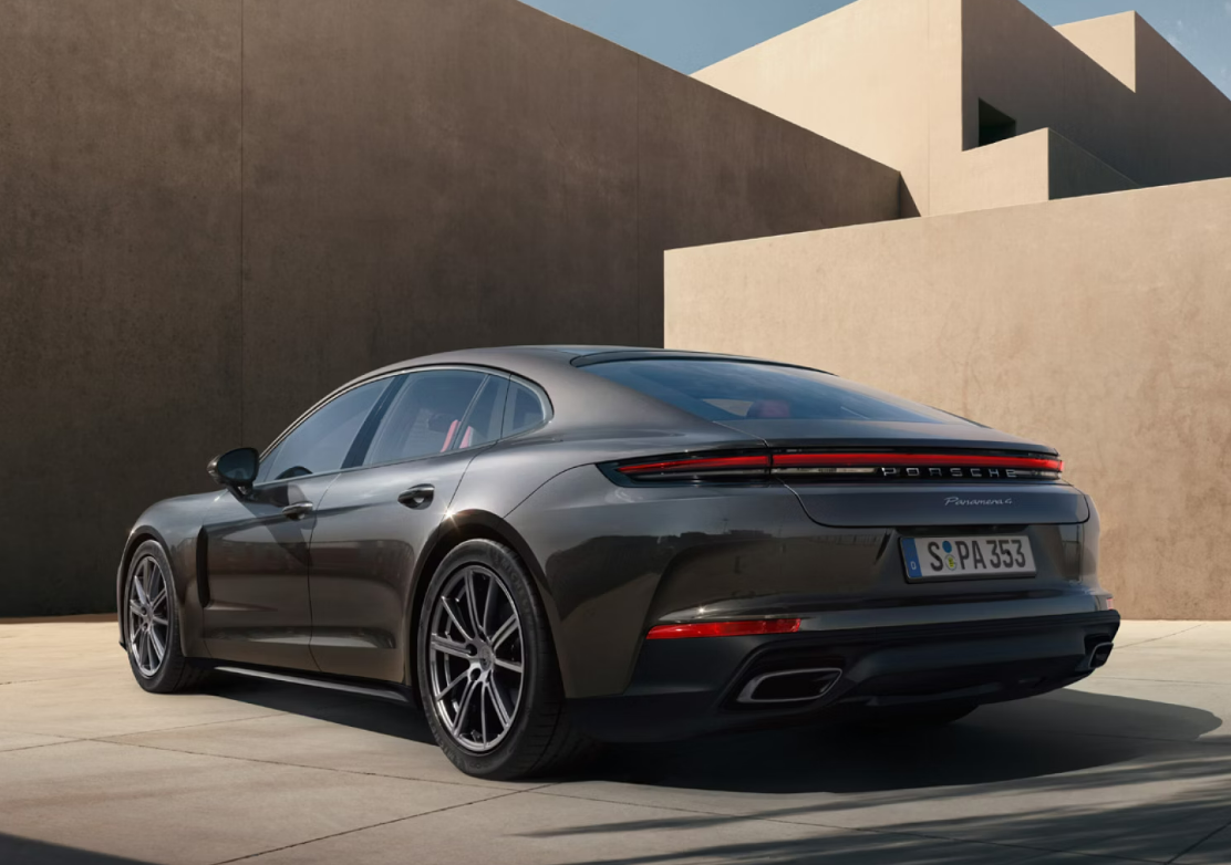 Certified Pre-Owned Porsche Panamera parking with rear view