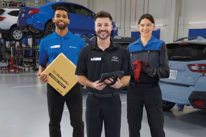 Feature Image of the Subaru Service Team at Hughes Subaru Service Center