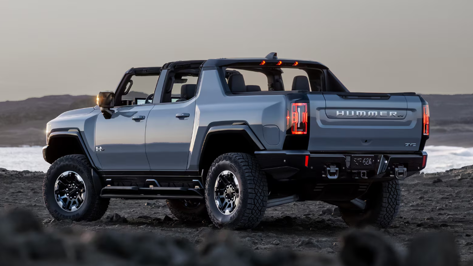 GMC Hummer EV Pickup Truck parked with side and rear view-Features