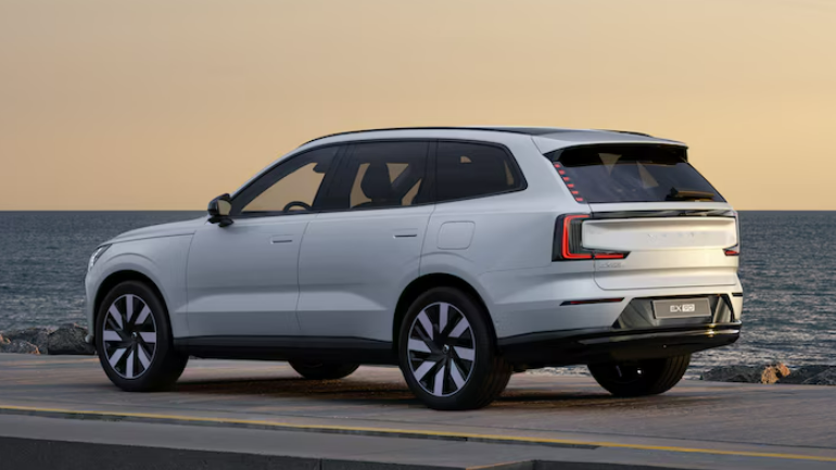 New Volvo EX90 in white with side view