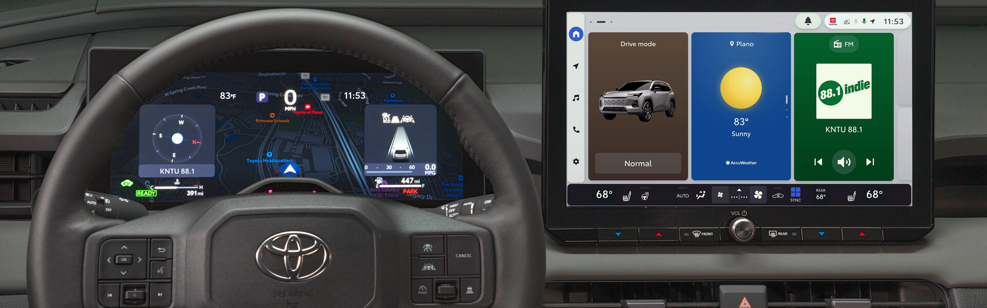 Toyota Navigation and Dashboard Banner