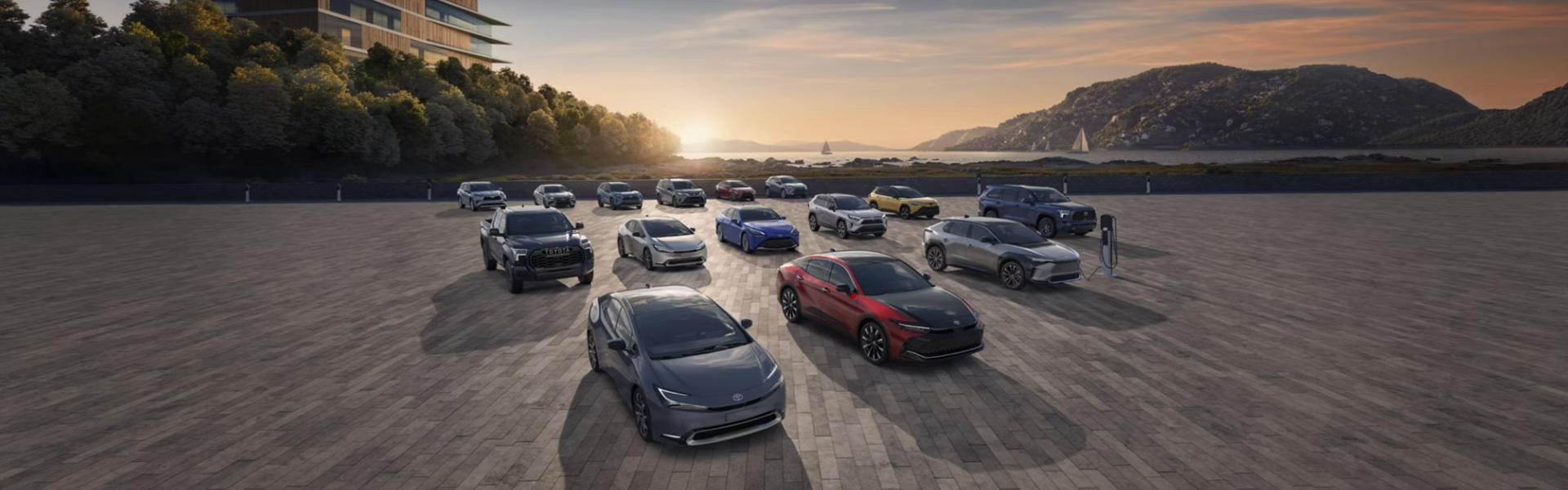 Toyota Models Lineup mountains in background